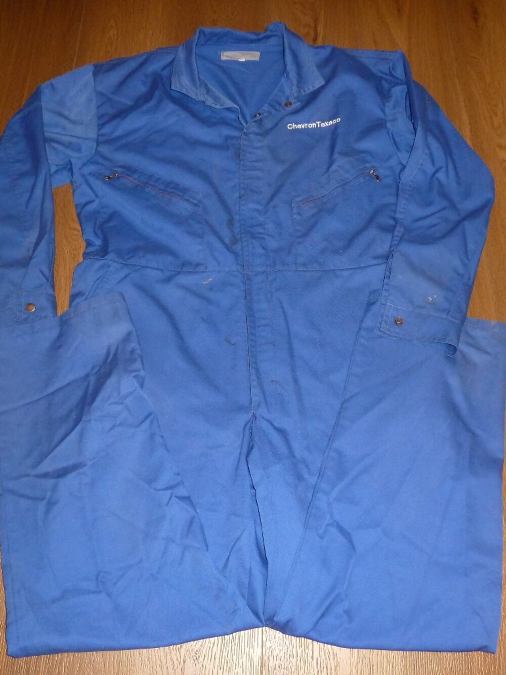 Mens Chevron Texaco Overall Fuel & Marine Mechanic Coveralls Vintage
